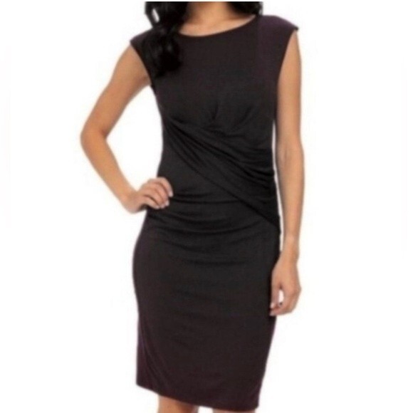 Kut from the Kloth black knit ruched side dress size 8 - Picture 1 of 7